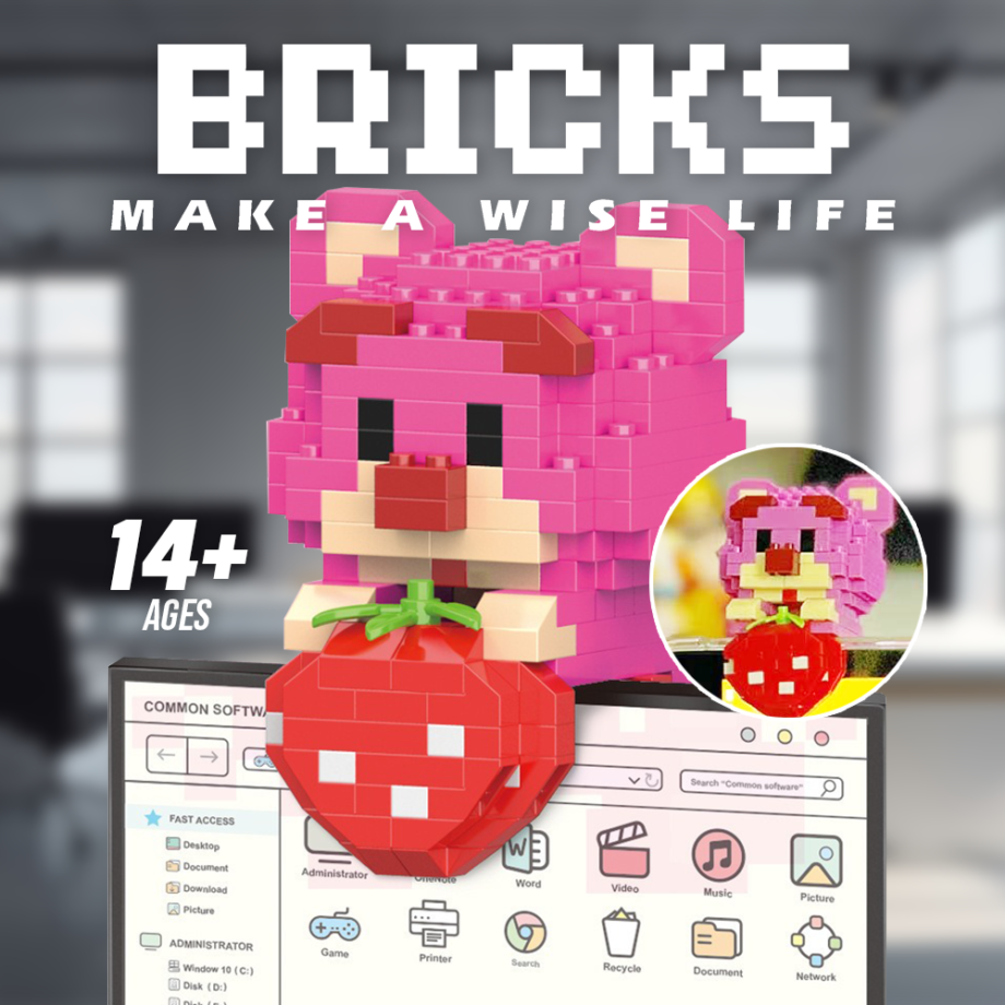 BRICKS Cute Mini Nano Blocks Cartoon Series Present Gift Decoration Deco Building Block Toys  Desktop / Laptop Standee Clip